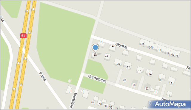 Serock, Przytulna, 12, mapa Serock