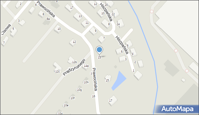 Siechnice, Prawocińska, 13, mapa Siechnice