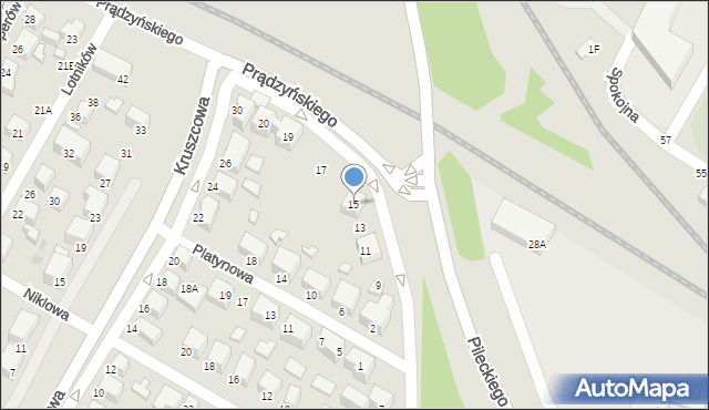 Siedlce, Prądzyńskiego Ignacego, gen., 15, mapa Siedlce