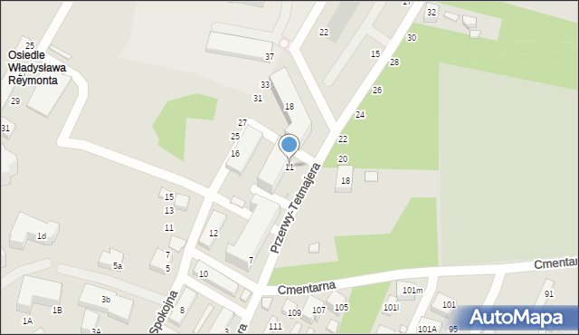 Siedlce, Przerwy-Tetmajera Kazimierza, 11, mapa Siedlce
