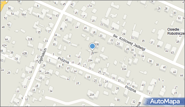 Siedlce, Próżna, 19, mapa Siedlce