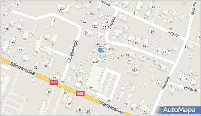 Siedlce, Próżna, 44, mapa Siedlce