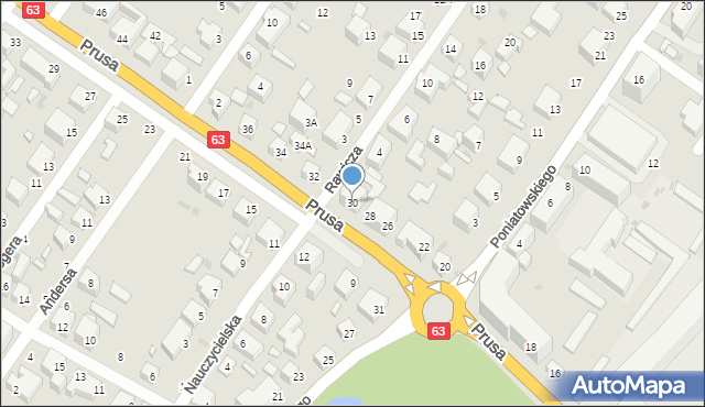 Siedlce, Prusa Bolesława, 30, mapa Siedlce