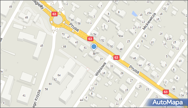 Siedlce, Prusa Bolesława, 39, mapa Siedlce