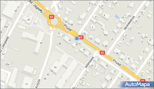 Siedlce, Prusa Bolesława, 41, mapa Siedlce