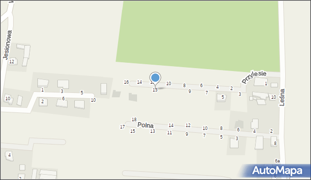 Siedlec, Przylesie, 13, mapa Siedlec