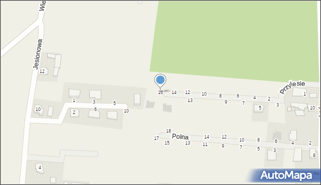 Siedlec, Przylesie, 16, mapa Siedlec