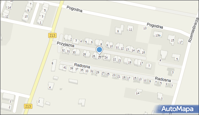 Siemianice, Przyjazna, 25, mapa Siemianice