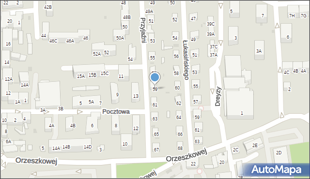 Siemianowice Śląskie, Przyjaźni, 59, mapa Siemianowice Śląskie