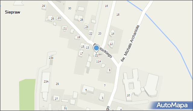 Siepraw, Przytockiego Jana, ks., 11, mapa Siepraw