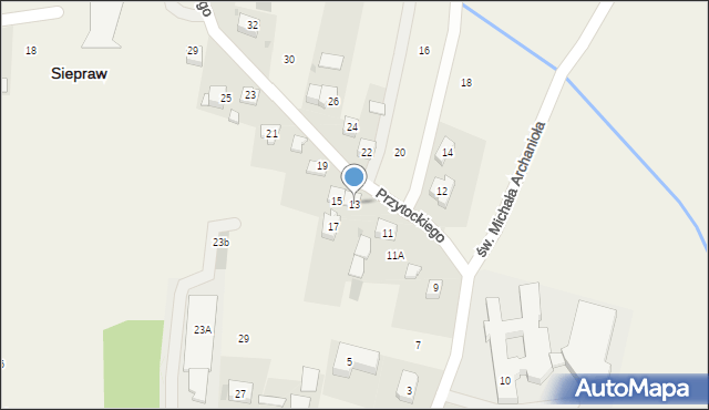Siepraw, Przytockiego Jana, ks., 13, mapa Siepraw