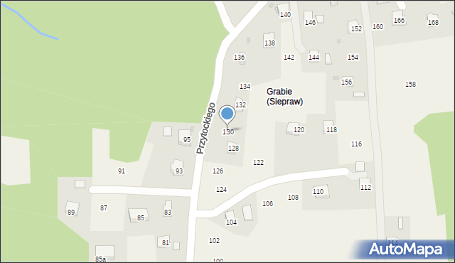 Siepraw, Przytockiego Jana, ks., 130, mapa Siepraw