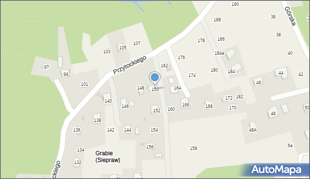 Siepraw, Przytockiego Jana, ks., 150, mapa Siepraw