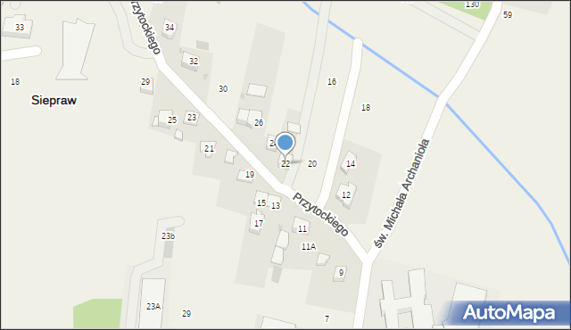 Siepraw, Przytockiego Jana, ks., 22, mapa Siepraw