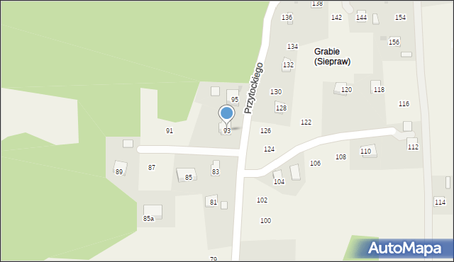 Siepraw, Przytockiego Jana, ks., 93, mapa Siepraw