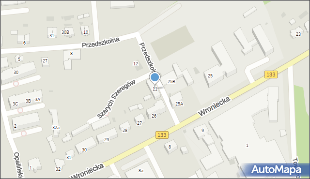 Sieraków, Przedszkolna, 11, mapa Sieraków