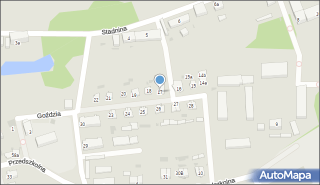 Sieraków, Przedszkolna, 17, mapa Sieraków