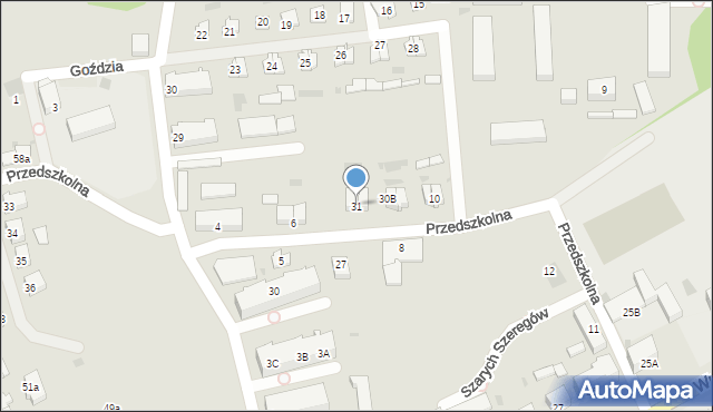 Sieraków, Przedszkolna, 31, mapa Sieraków