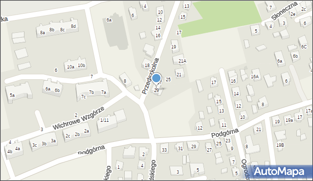 Sierakowice, Przedszkolna, 29, mapa Sierakowice