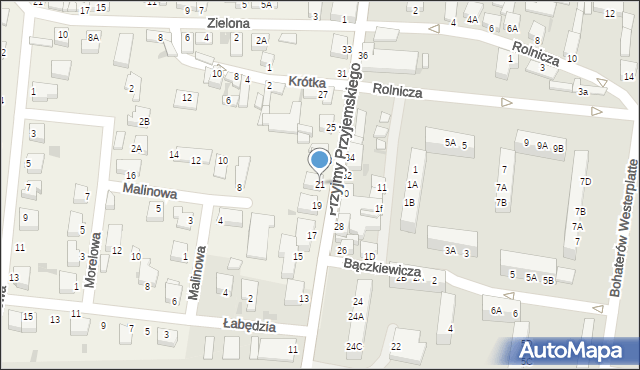 Sierakowo, Przyjmy Przyjemskiego, 21, mapa Sierakowo