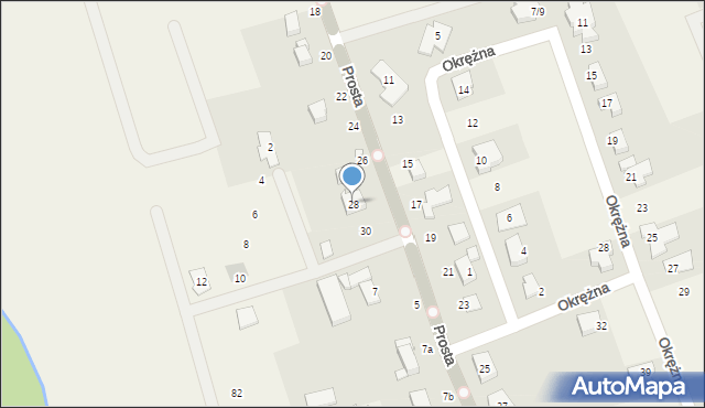 Sierosław, Prosta, 28, mapa Sierosław