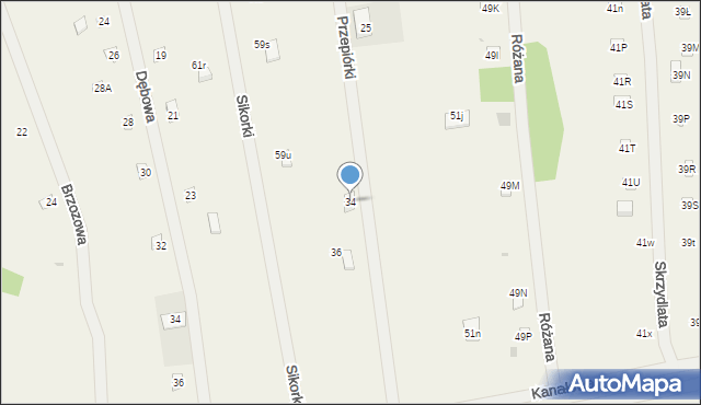 Sikory, Przepiórki, 34, mapa Sikory