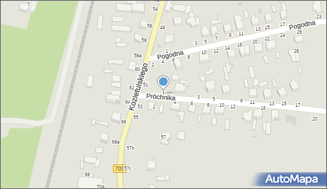 Skierniewice, Próchnika Adama, 1, mapa Skierniewic