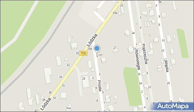 Skierniewice, Prosta, 1, mapa Skierniewic