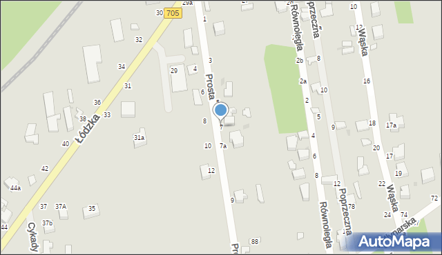 Skierniewice, Prosta, 7, mapa Skierniewic