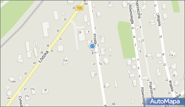 Skierniewice, Prosta, 8, mapa Skierniewic