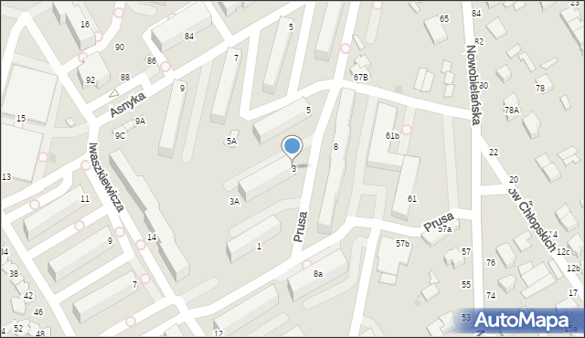 Skierniewice, Prusa Bolesława, 3, mapa Skierniewic