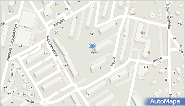 Skierniewice, Prusa Bolesława, 3A, mapa Skierniewic