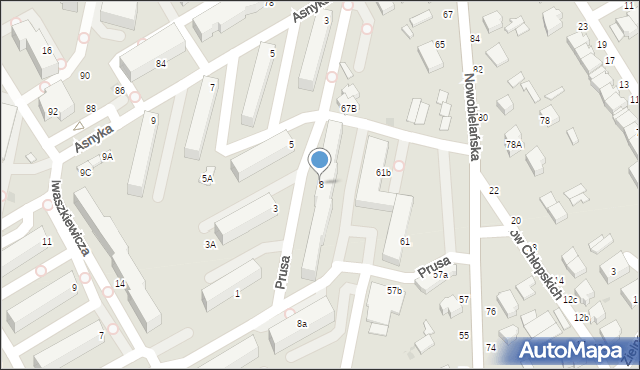 Skierniewice, Prusa Bolesława, 8, mapa Skierniewic