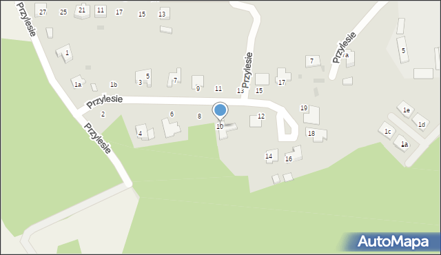 Skoki, Przylesie, 10, mapa Skoki