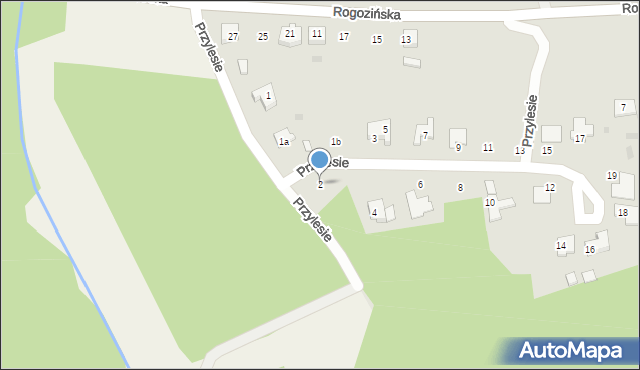 Skoki, Przylesie, 2, mapa Skoki