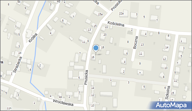 Skokowa, Prusicka, 16a, mapa Skokowa