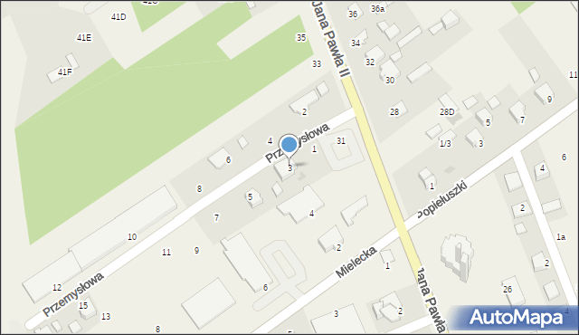 Skopanie, Przemysłowa, 3, mapa Skopanie