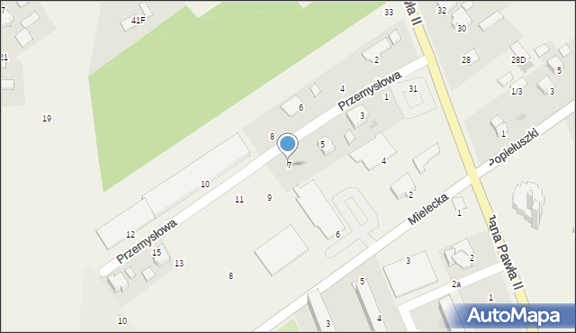 Skopanie, Przemysłowa, 7, mapa Skopanie