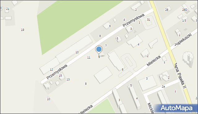 Skopanie, Przemysłowa, 9, mapa Skopanie