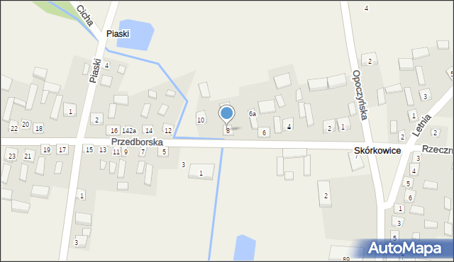 Skórkowice, Przedborska, 8, mapa Skórkowice
