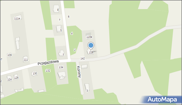 Skuszew, Przejazdowa, 119, mapa Skuszew