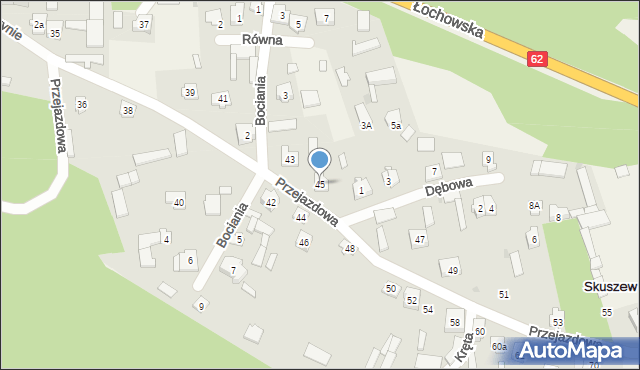 Skuszew, Przejazdowa, 45, mapa Skuszew