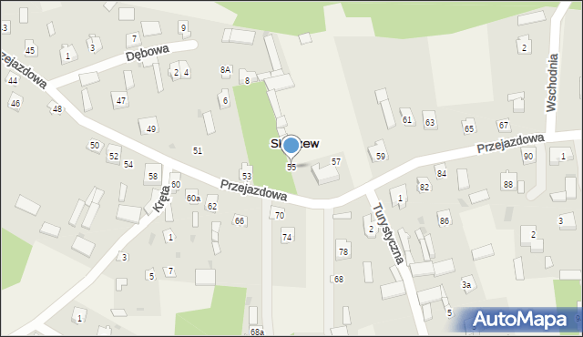 Skuszew, Przejazdowa, 55, mapa Skuszew