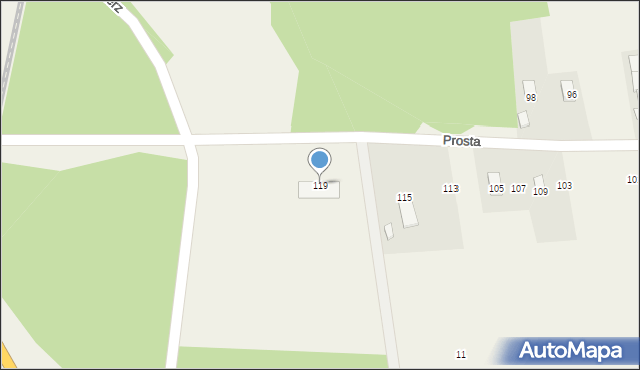 Słabomierz, Prosta, 119, mapa Słabomierz
