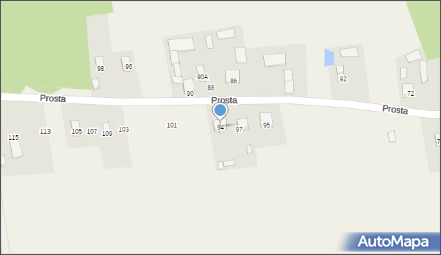 Słabomierz, Prosta, 94, mapa Słabomierz
