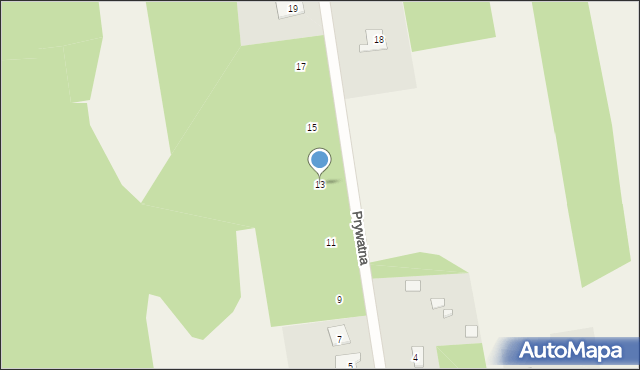 Słabomierz, Prywatna, 13, mapa Słabomierz