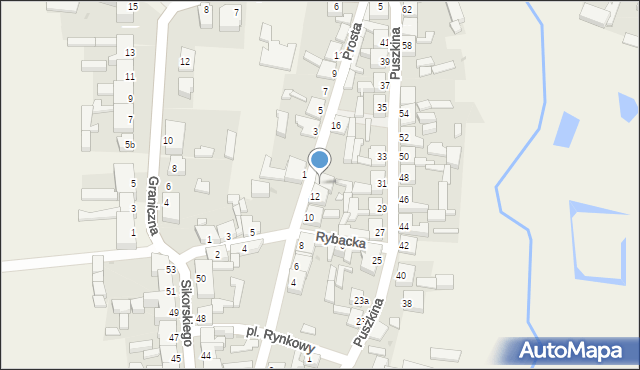 Słońsk, Prosta, 14, mapa Słońsk