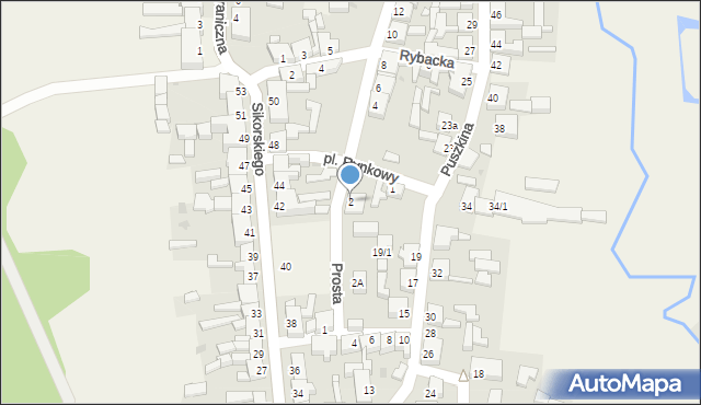 Słońsk, Prosta, 2, mapa Słońsk