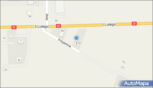 Słońsk, Przyjemna, 5, mapa Słońsk