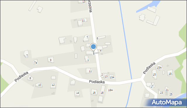 Słowik, Przybrzeżna, 3, mapa Słowik